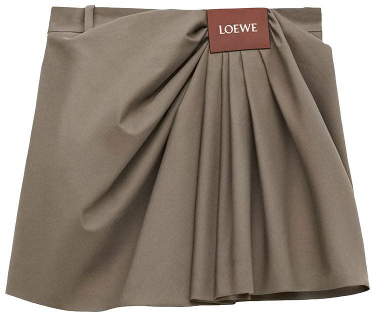 Loewe Draped Skirt Khaki Brown