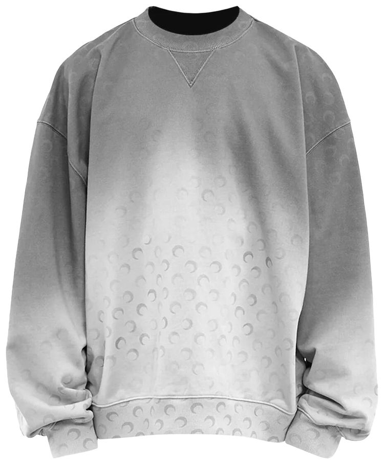 Marine Serre Moon Faded Fleece Oversized Sweatshirt Grey