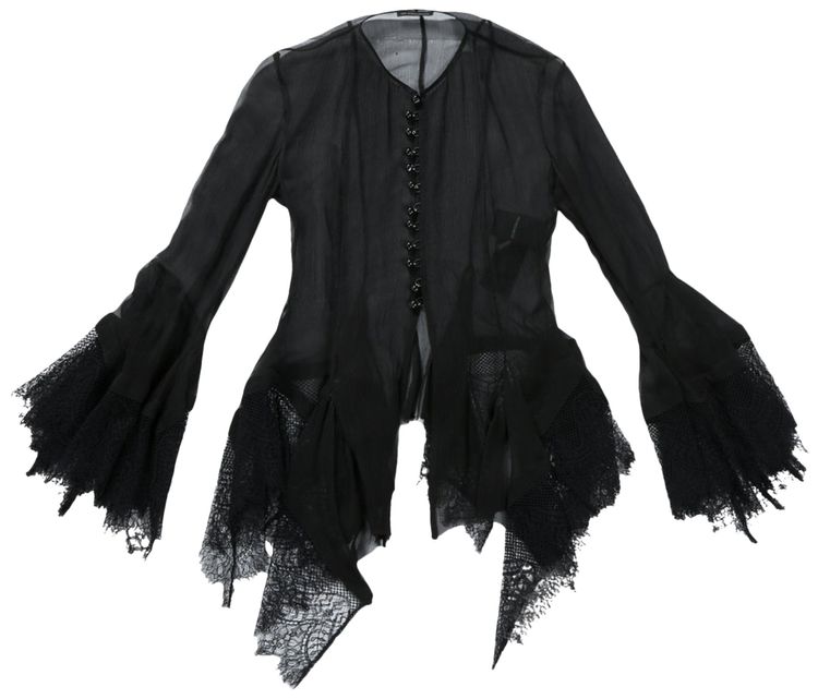 Ann Demeulemeester Kristabel Fitted Handkerchief Shirt Black