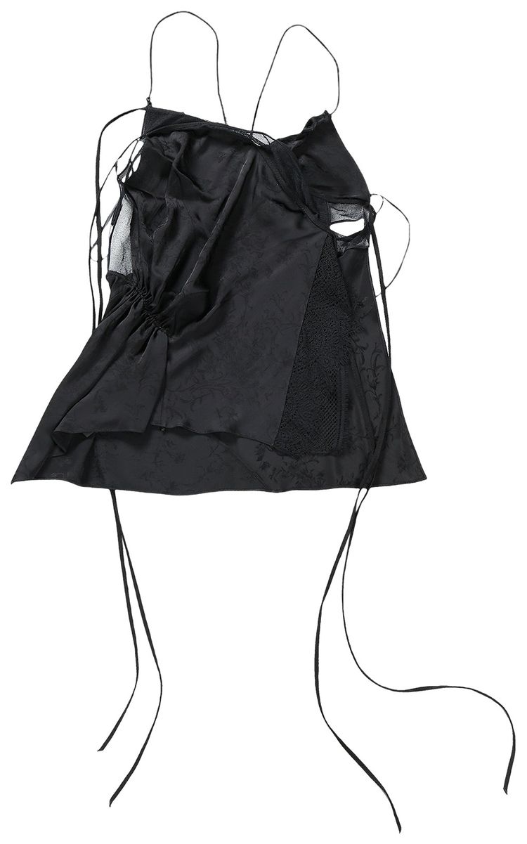 Ann Demeulemeester Vepa Deconstructed Asymmetric Slip Top Black