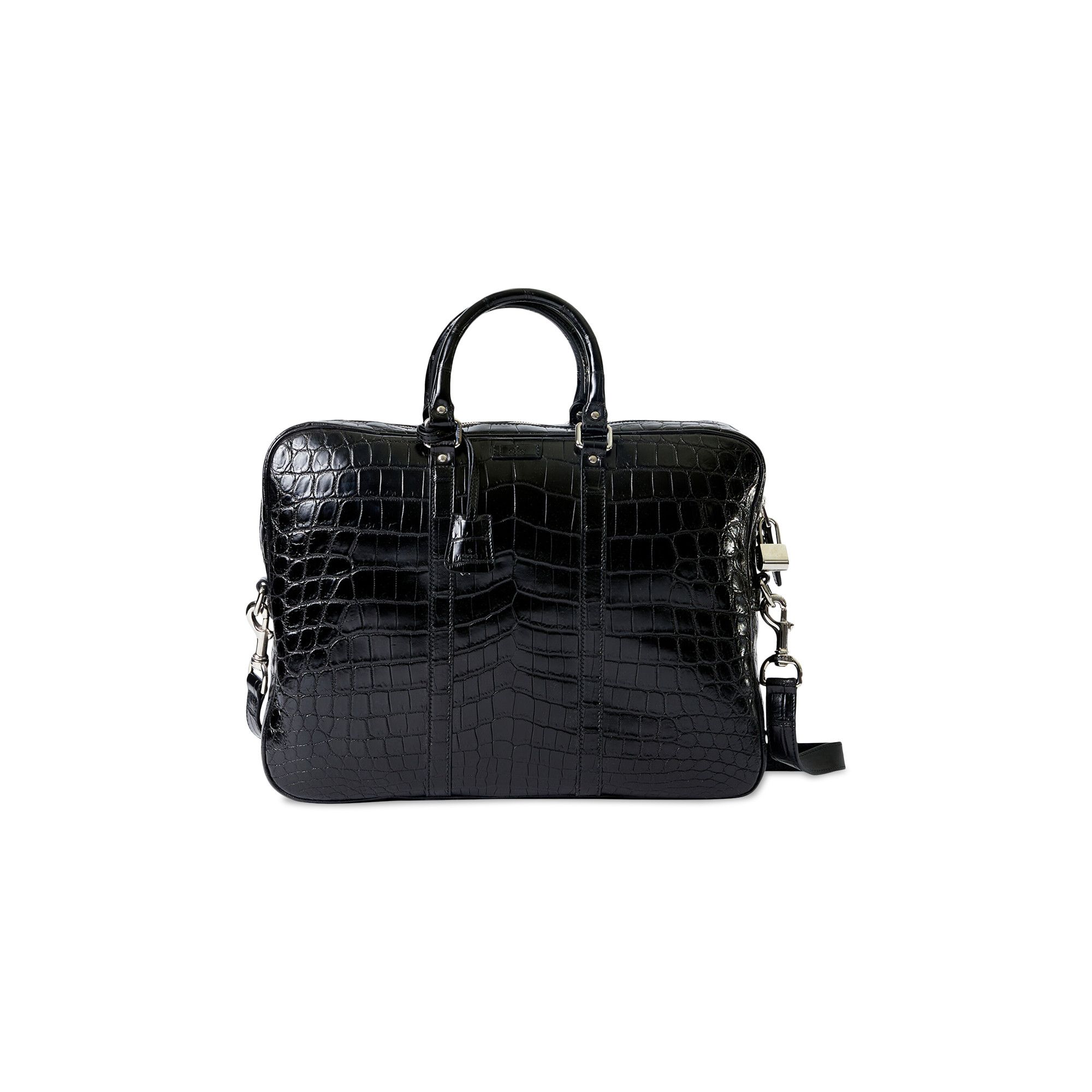 GUCCI レザーバッグ Buy Gucci Tracolla Crocodile Briefcase 'Black' - 208463 E5V0M 1000