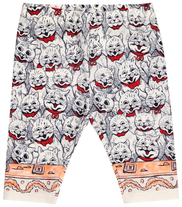 Gucci Kids Cat Print Leggings Multicolor