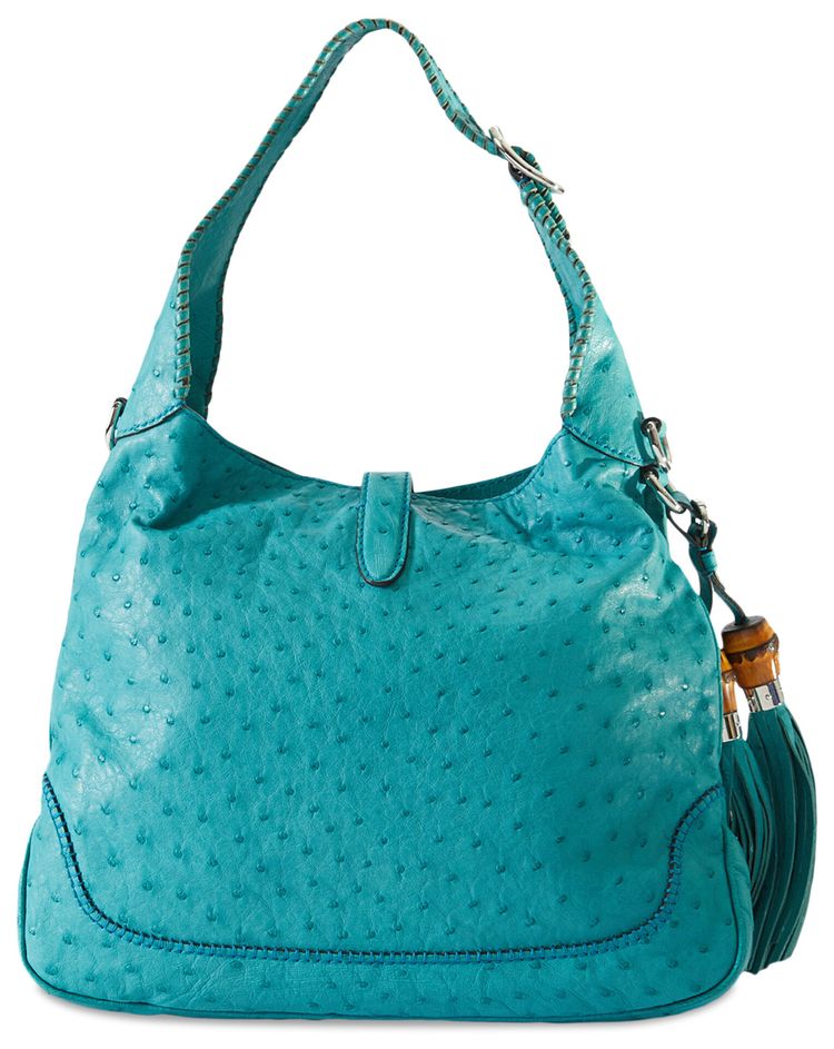 Gucci Jackie Ostrich Bag Baltic Blue