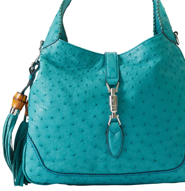 Gucci Jackie Ostrich Bag Baltic Blue