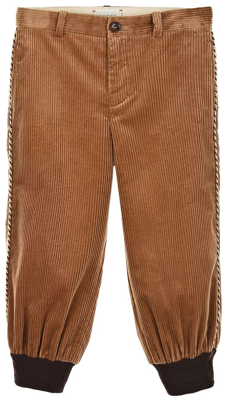 Gucci Kids Corduroy Joggers Brown