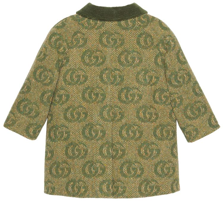 Gucci Kids GG Embroidered Logo Coat Green