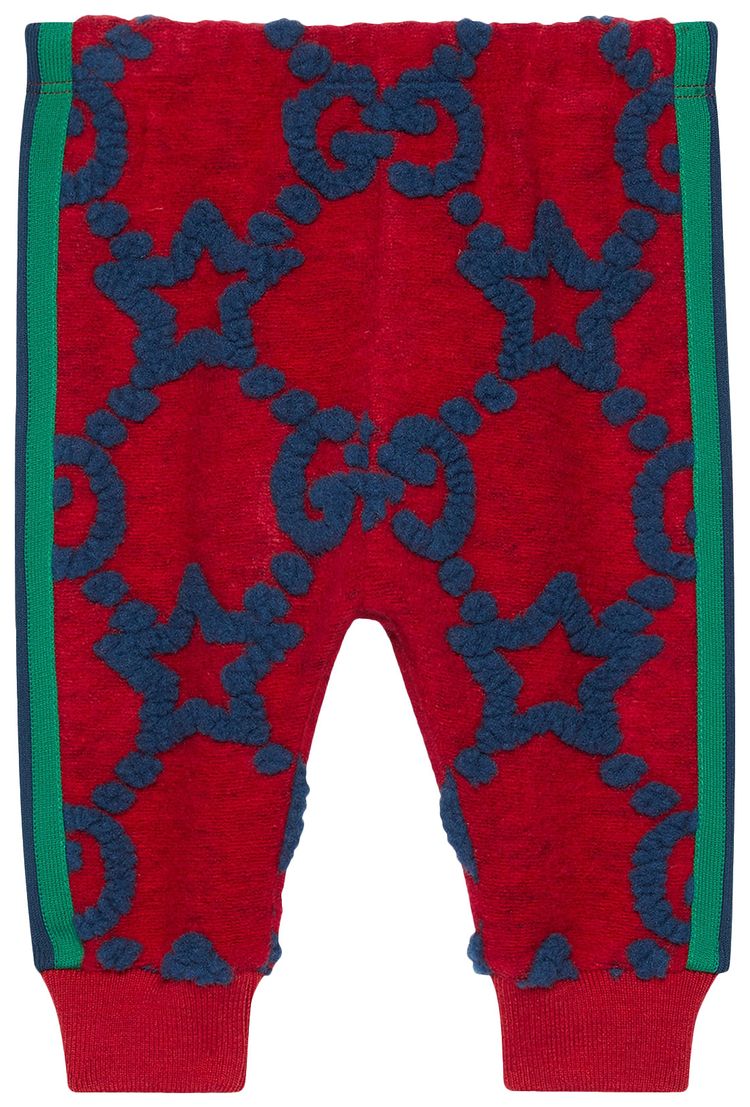 Gucci Kids GG Monogram Woven Knit Joggers Red
