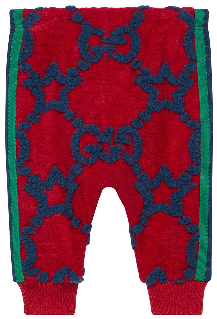 Gucci Kids GG Monogram Woven Knit Joggers Red