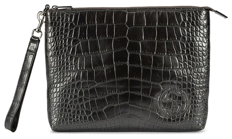 Gucci Crocodile Millenium Small Envelope Pouch Military