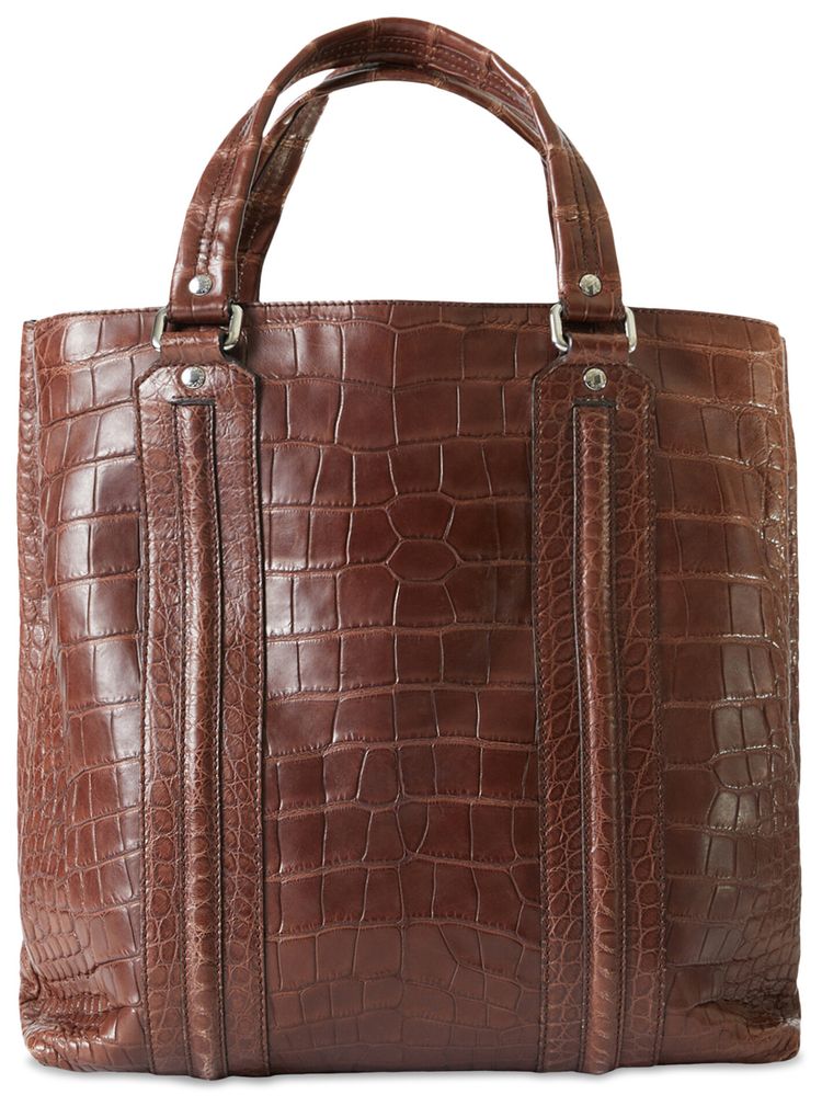 Gucci Crocodile Tote Bag Light Cocoa