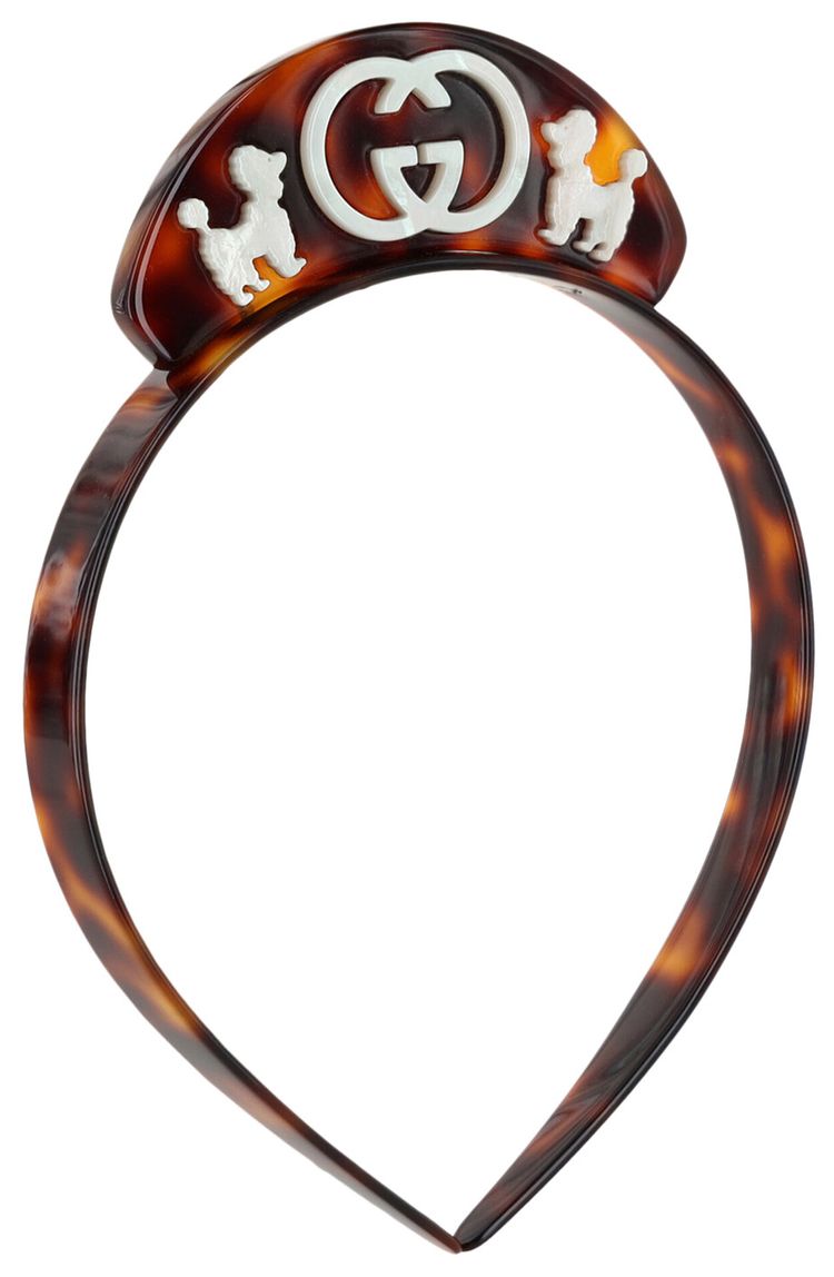 Gucci Kids Interlocking G Logo Plaque Headband Brown