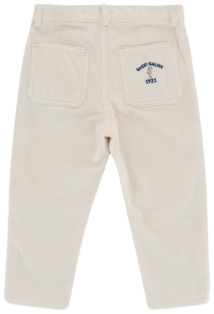 Gucci Kids Velvet Corduroy Pants White