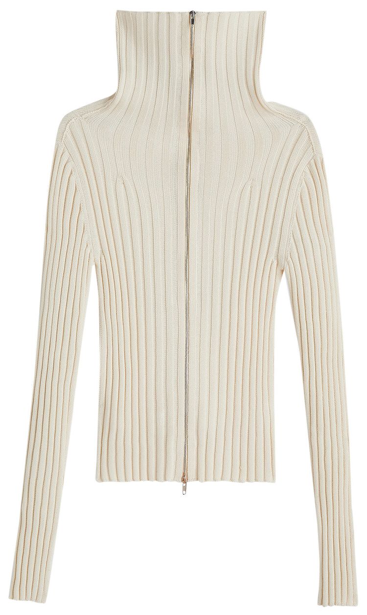 Phoebe Philo Funnel Neck Cardigan Cream