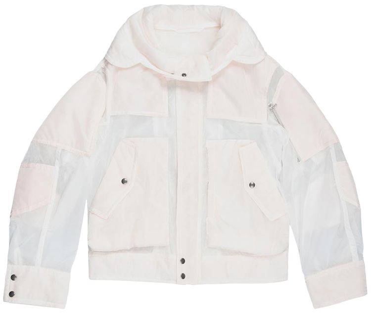 Dries Van Noten Satin Hooded Jacket Transparent