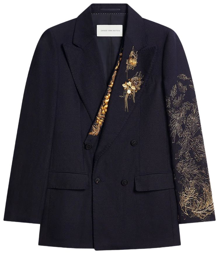 Dries Van Noten Embellished Blazer Navy