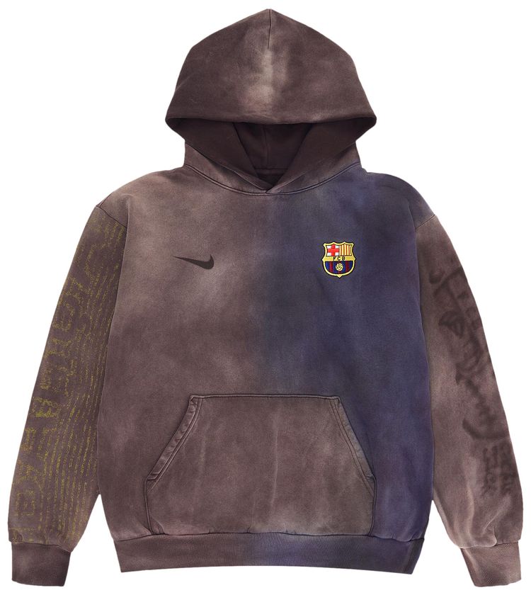 Nike FC Barcelona x Cactus Jack Split Dye Crest Hoodie Brown