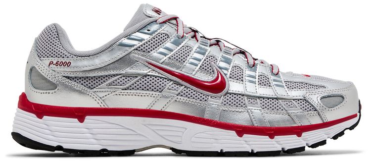 Nike P 6000 Metallic Silver Gym Red