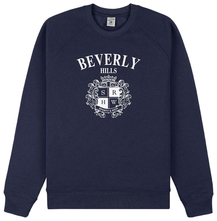 Sporty  Rich BH Crest Soft Crewneck Dark Navy