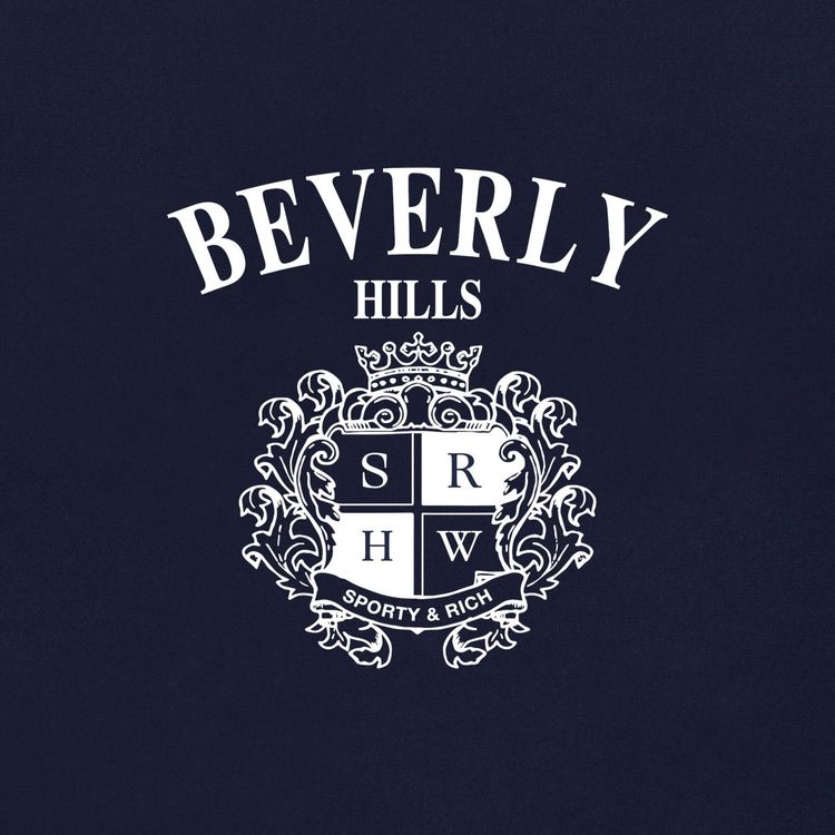 Sporty  Rich BH Crest Soft Crewneck Dark Navy