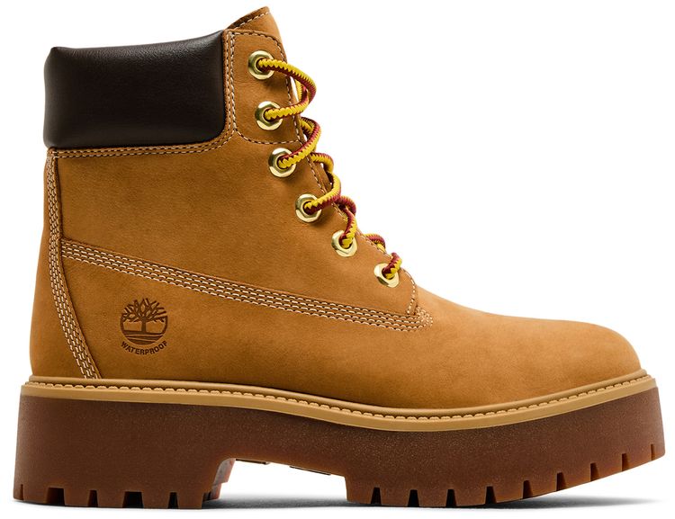 Timberland Wmns Stone Street 6 Inch Premium Platform Boot Wheat Nubuck