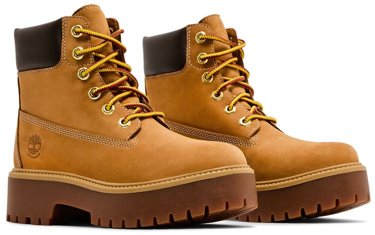 Timberland Wmns Stone Street 6 Inch Premium Platform Boot Wheat Nubuck