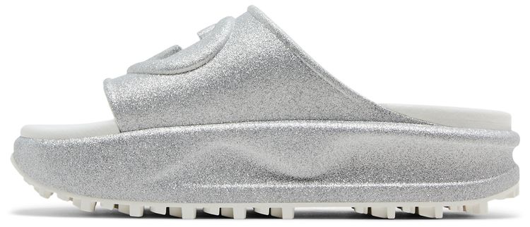 Gucci Wmns Slide Sandal Interlocking G   Silver