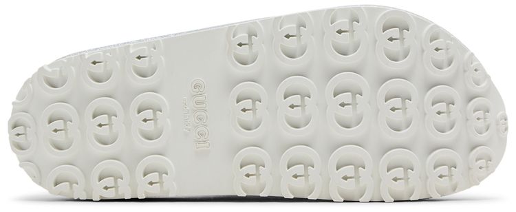 Gucci Wmns Slide Sandal Interlocking G   Silver