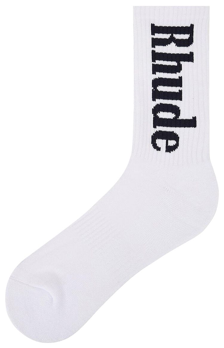 Rhude Vertical Logo Sock WhiteNavy