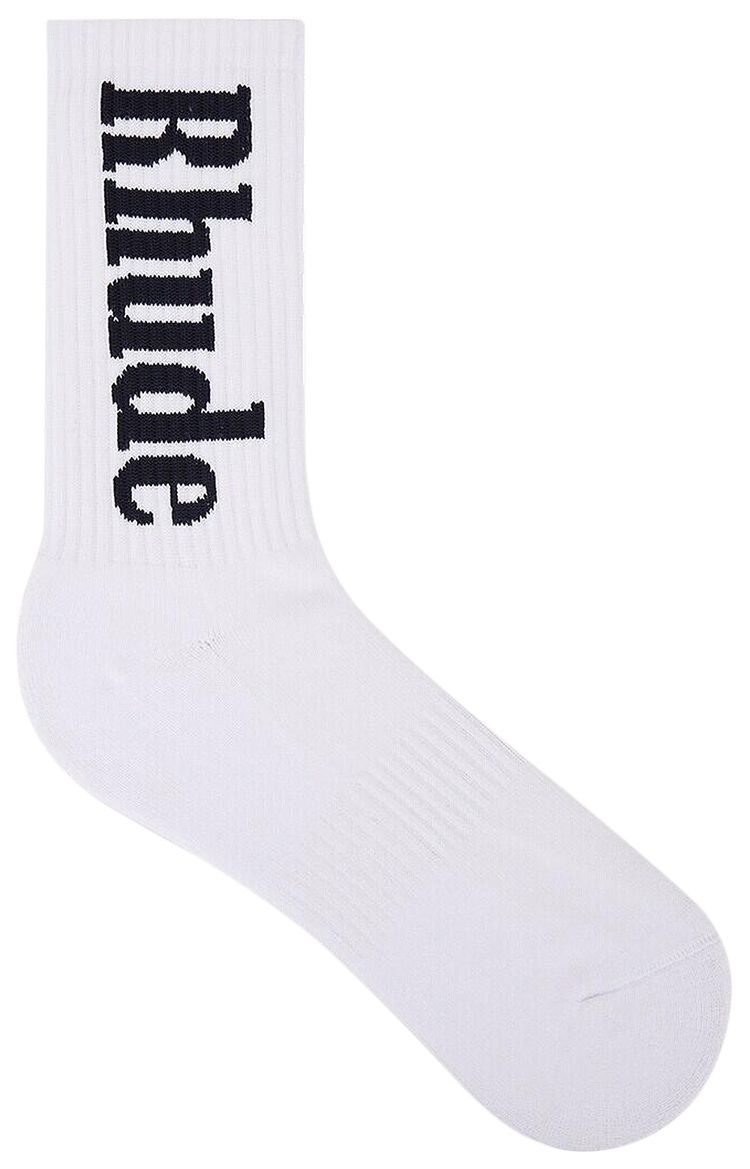 Rhude Vertical Logo Sock WhiteNavy