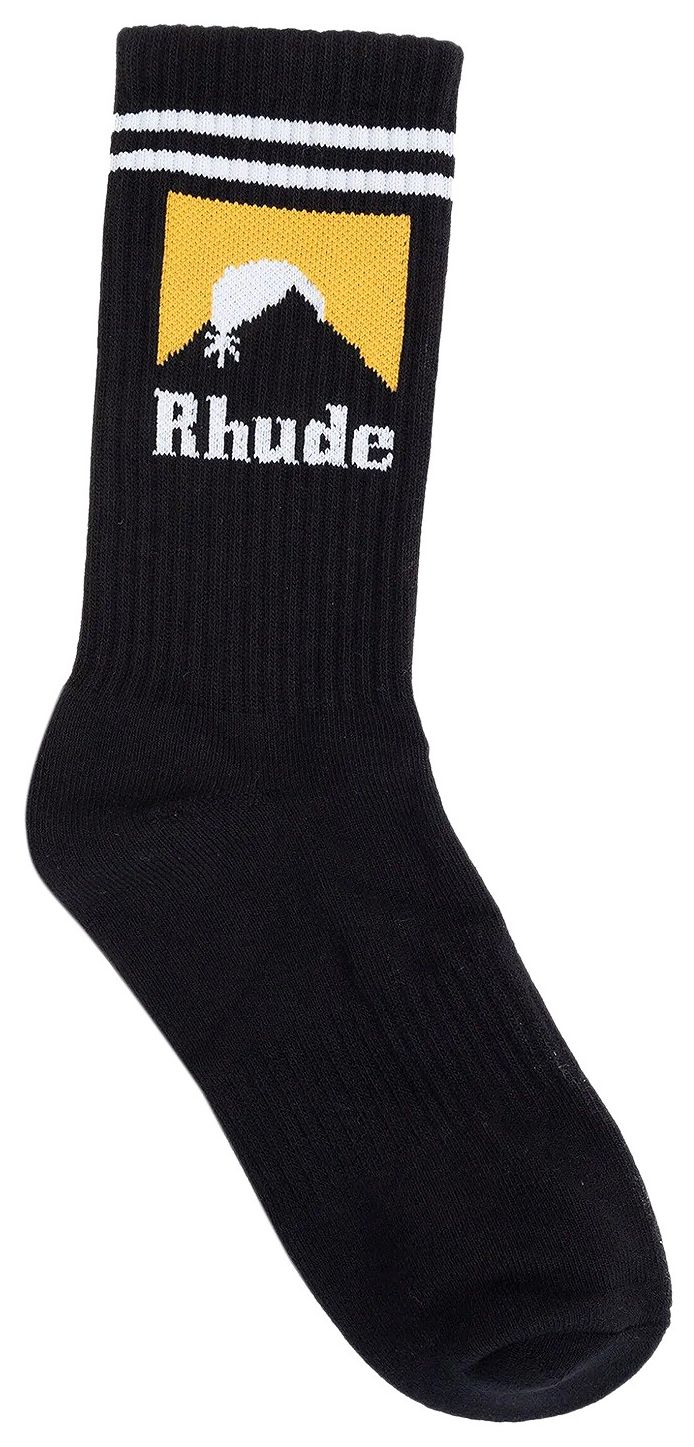 Rhude Striped Moonlight Sock BlackWhiteYellow