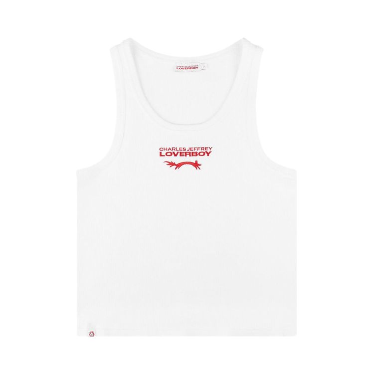 Charles Jeffrey Loverboy Knitted Logo Tank White