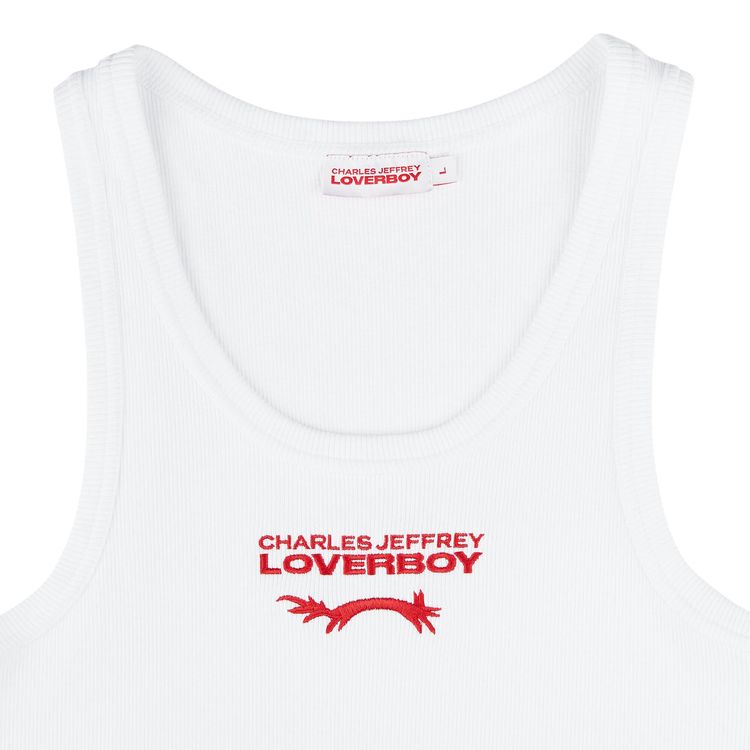 Charles Jeffrey Loverboy Knitted Logo Tank White
