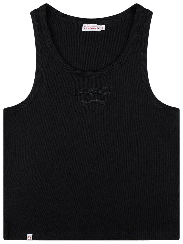 Charles Jeffrey Loverboy Knitted Logo Tank Top Black
