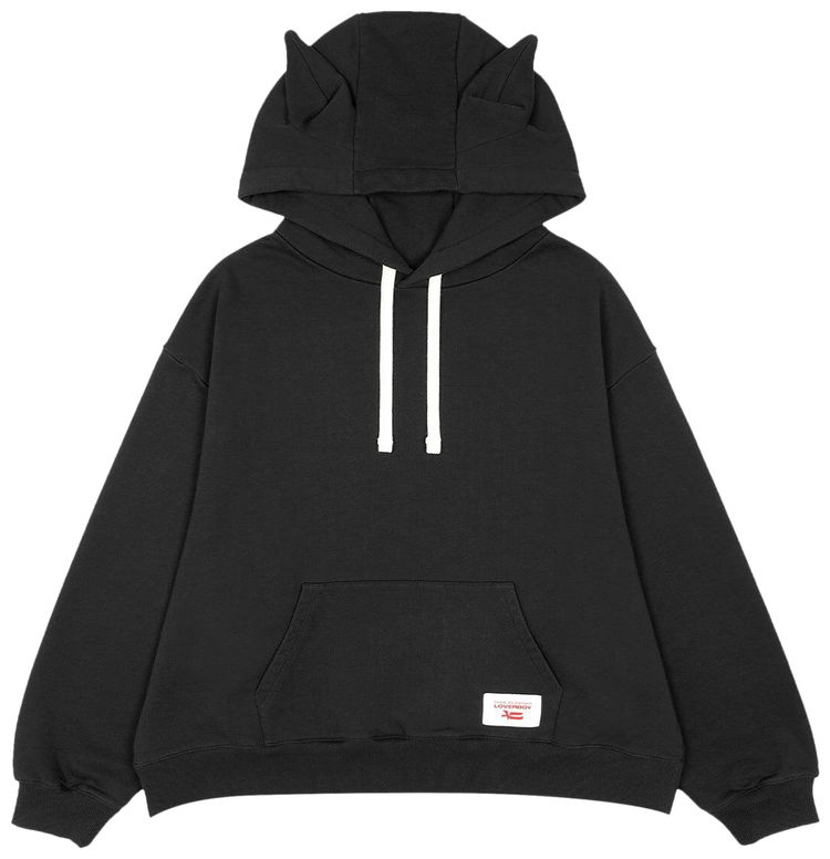 Charles Jeffrey Loverboy Label Ears Hoodie Black