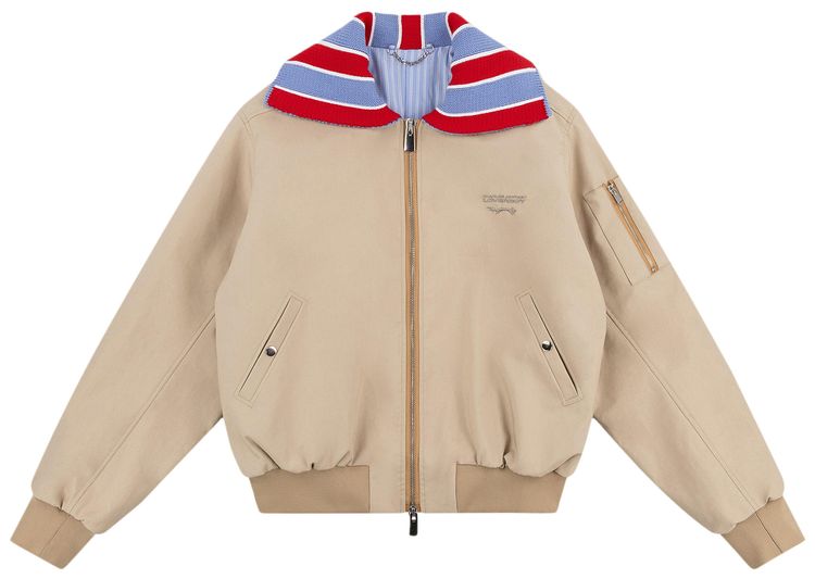 Charles Jeffrey Loverboy Knit Patch Bomber Jacket Black