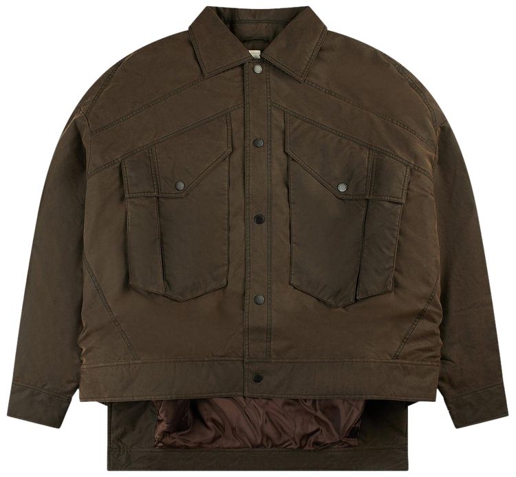 Feng Chen Wang Deconstructed Cargo Jacket Brown