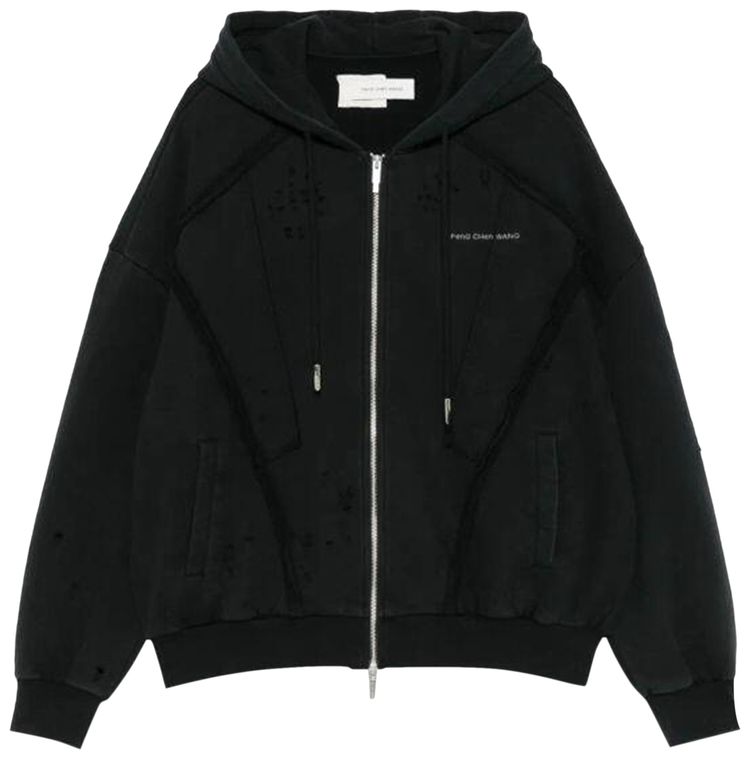 Feng Chen Wang Deconstruction Zip Hoodie Black