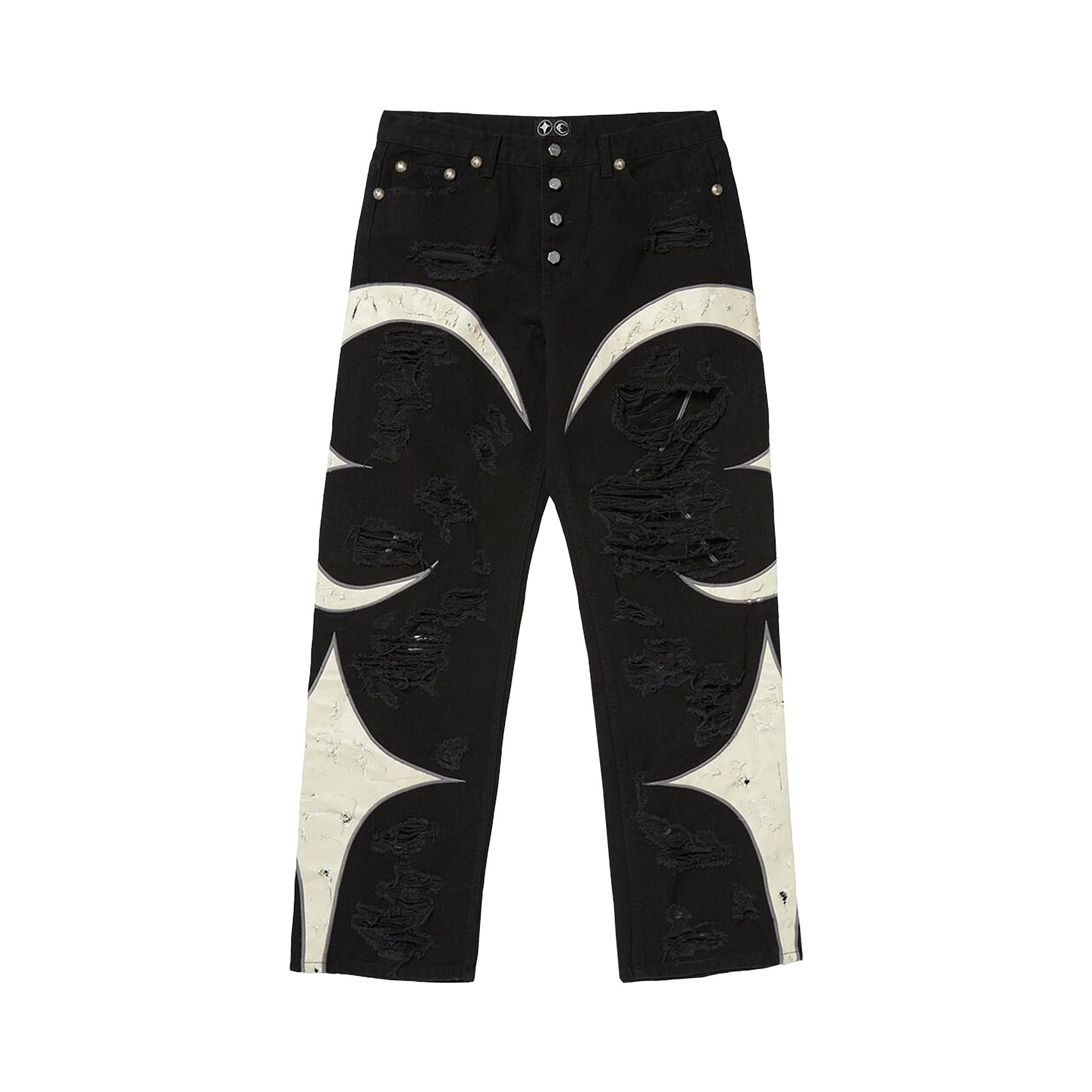 Buy Thug Club Leather Washing Denim Pants 'Black' - TC24PT2101 | GOAT