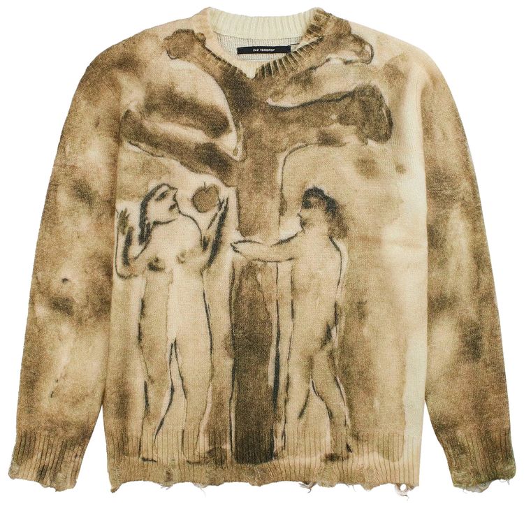 Song for the Mute Digital Print Oversized Sweater Sepia