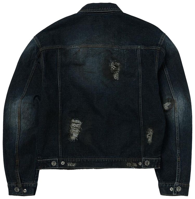 Thug Club Burn Down Denim Jacket Blue