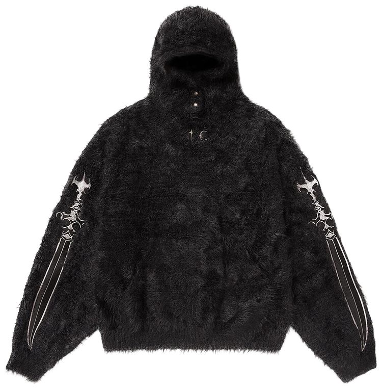 Thug Club Pack Fur Sword Hoodie Black