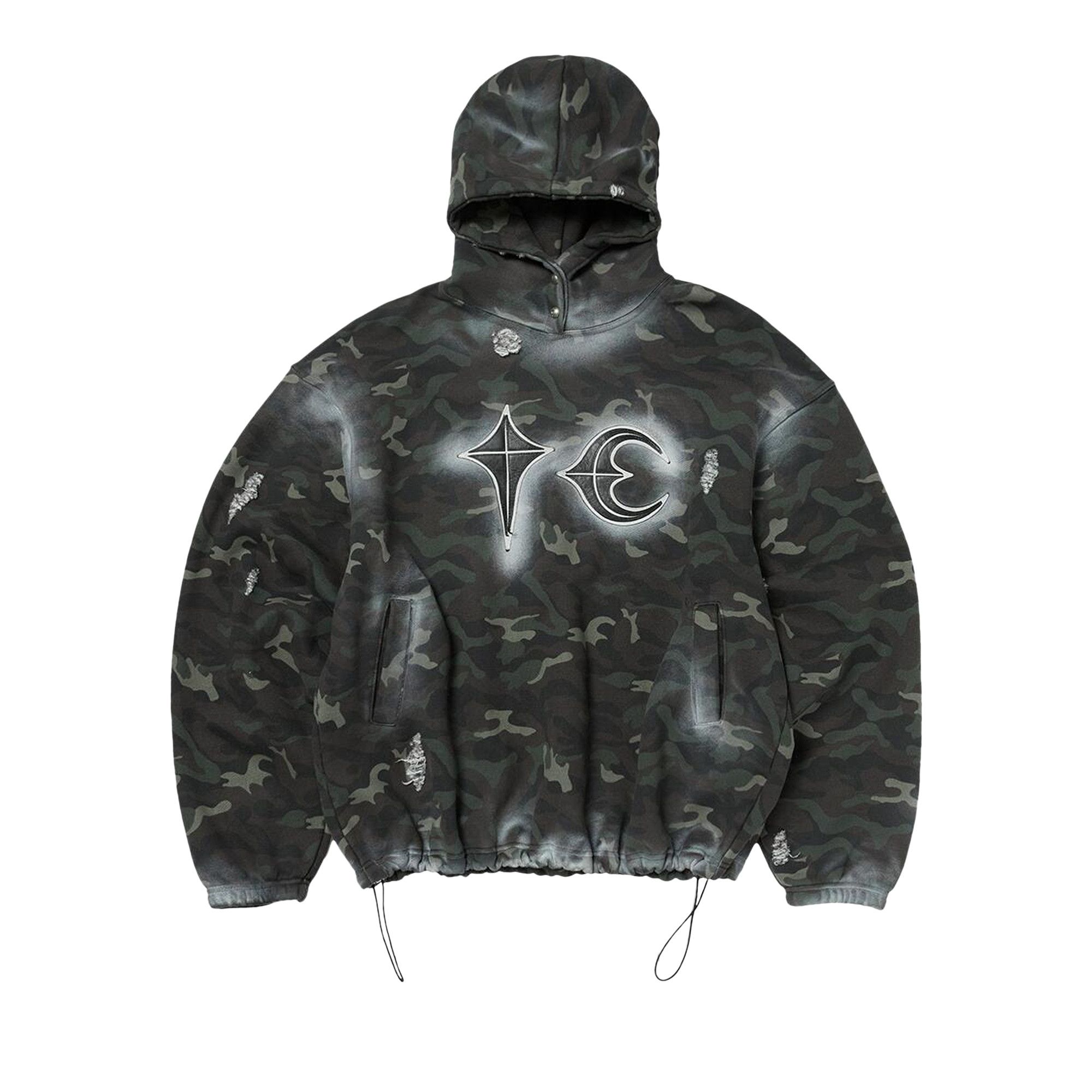 【Thug Club】[25SS] Sprayed Camoflage Rock Hoodie Buy Thug Club Sprayed flage Rock Hoodie 'Camo' - TC25SS0301
