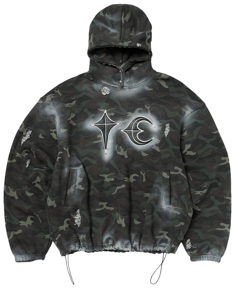 Thug Club Sprayed flage Rock Hoodie Camo