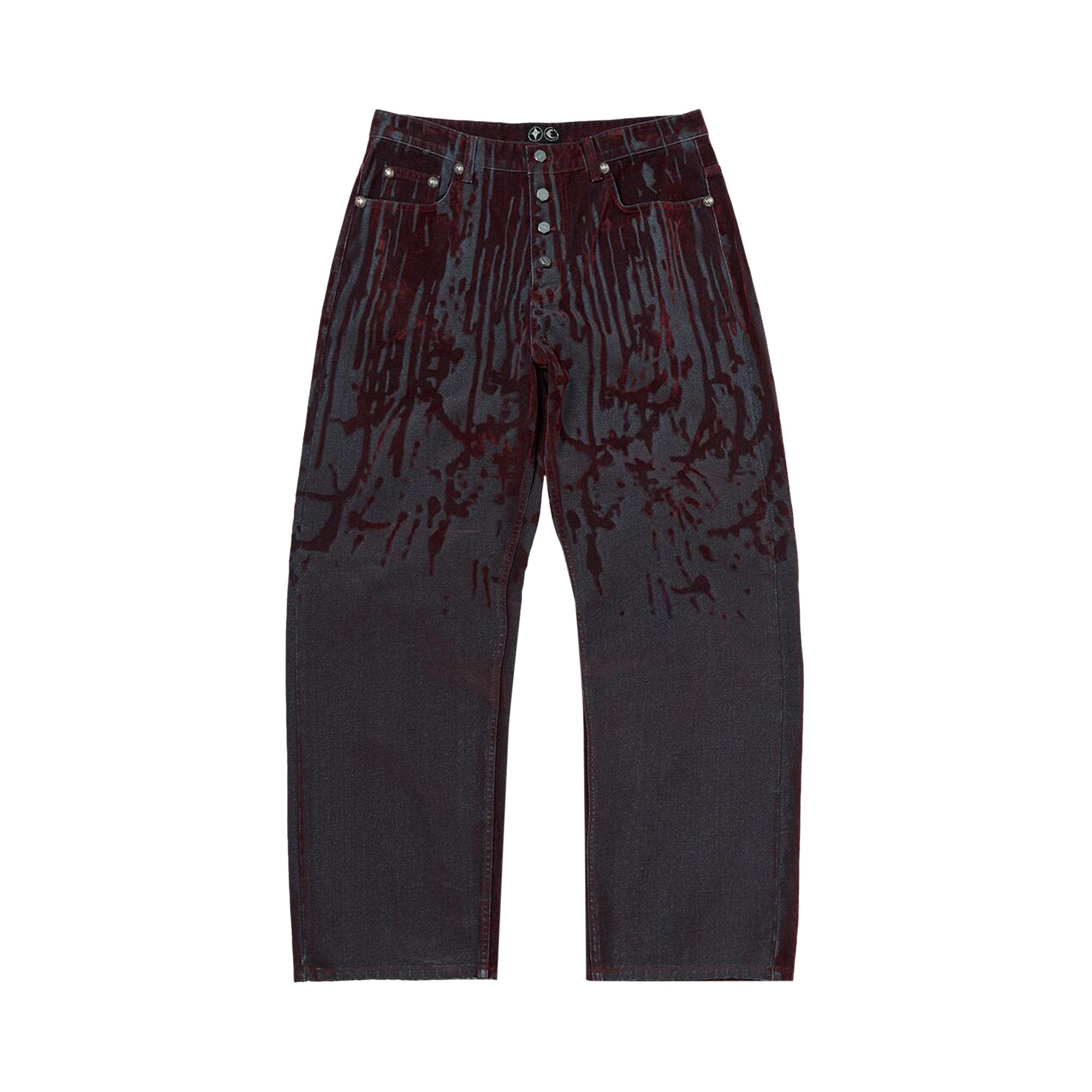 Buy Thug Club Blood Lazered Denim Pants 'Red' - TC25PT1001