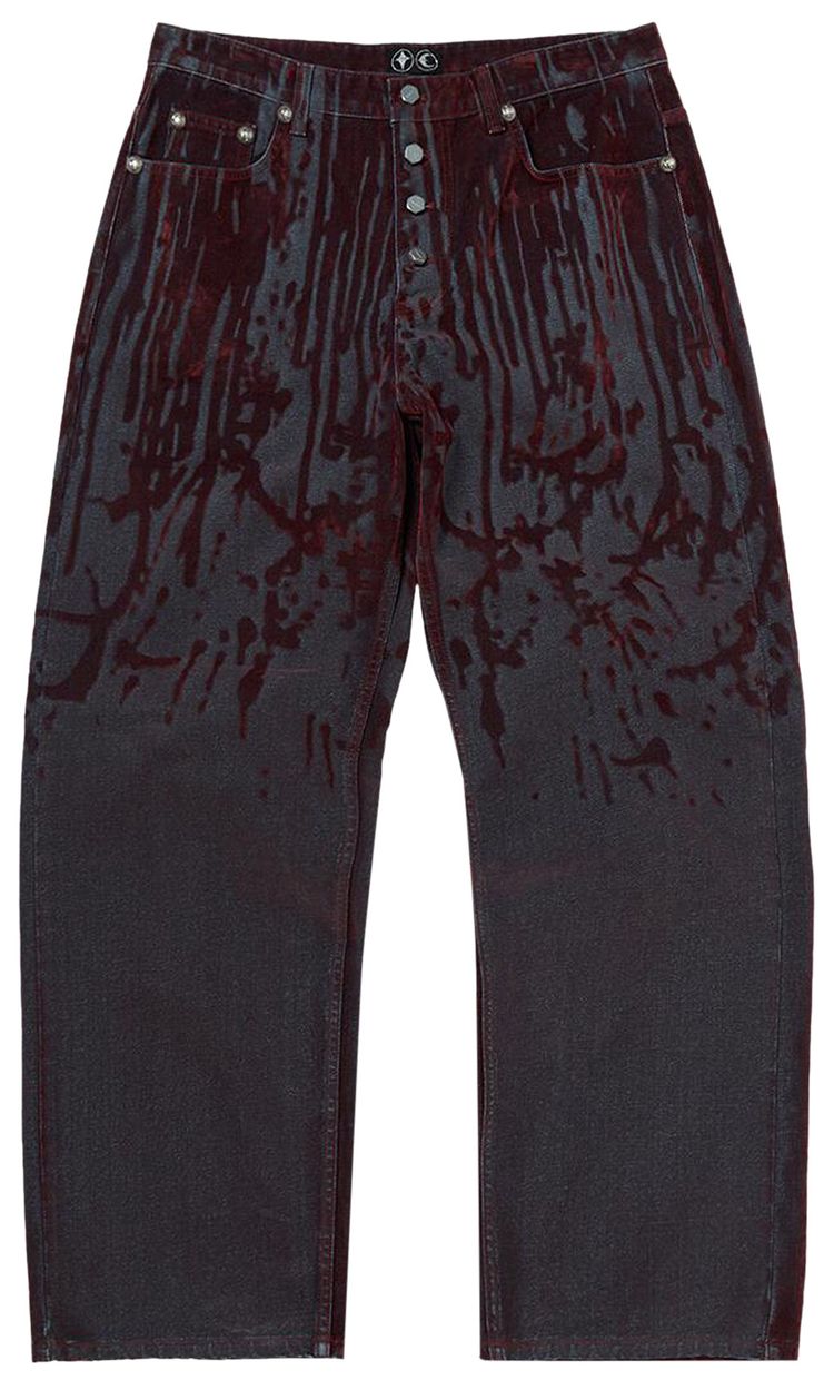 Thug Club Blood Lazered Denim Pants Red