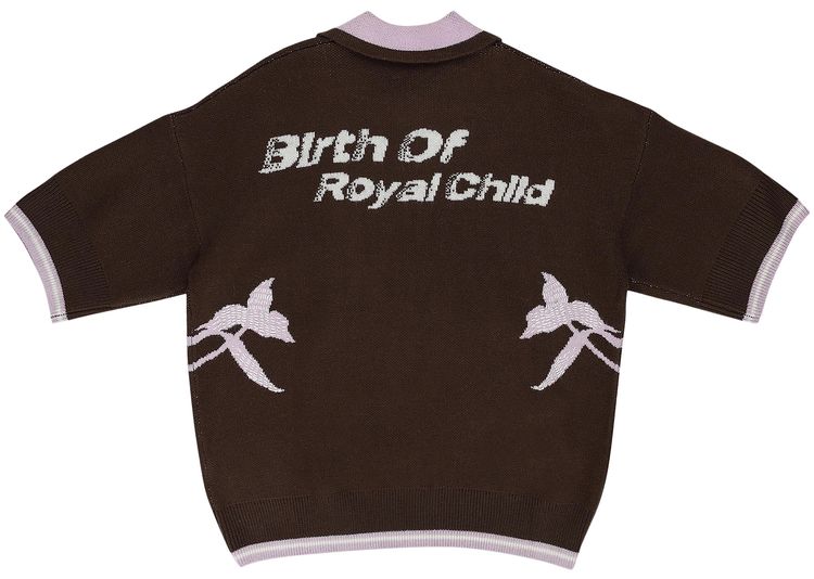 Birth Of Royal Child Iris Knit Polo Shirt Brown