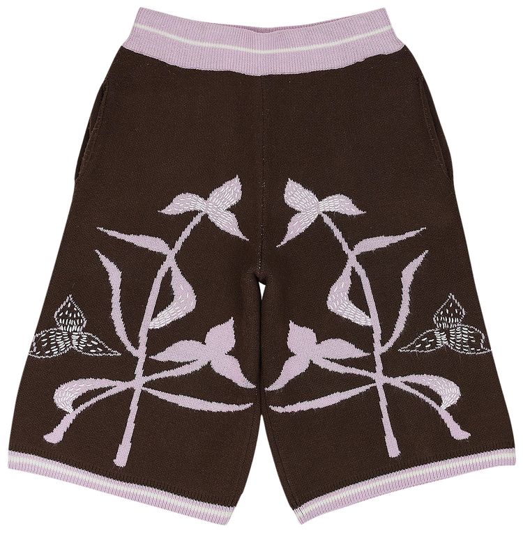 Birth Of Royal Child Iris Knit Cropped Shorts PinkBrown