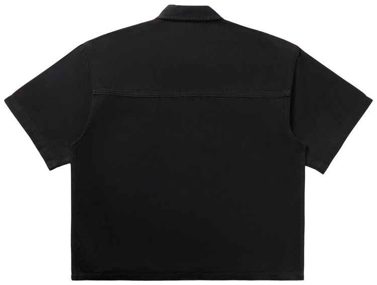 Icecream Dog Short Sleeve Cropped Fit Woven Shirt Black Caramel