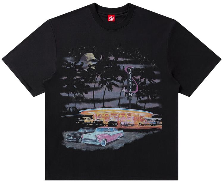 Icecream Diamond Short Sleeve Oversize Knit Stretch Limo