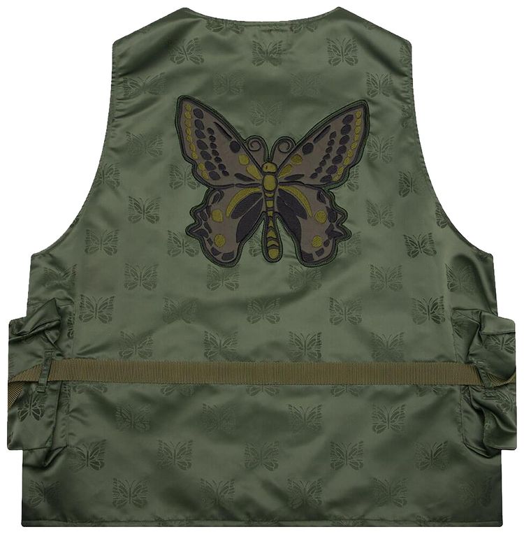 Needles Papillon Jacquard Sateen Radio Vest Olive